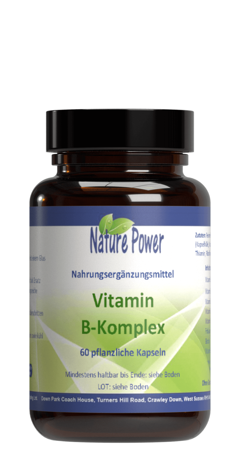 Vitamin B-Komplex | 60 Pflanzliche Kapseln | Vegan | Von Nature Power